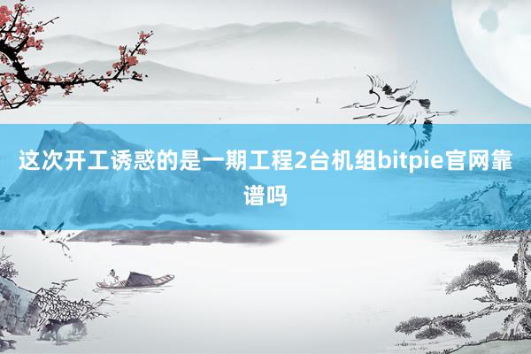 这次开工诱惑的是一期工程2台机组bitpie官网靠谱吗