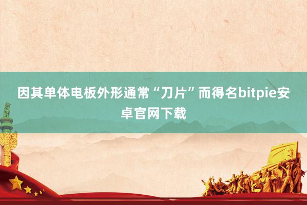 因其单体电板外形通常“刀片”而得名bitpie安卓官网下载