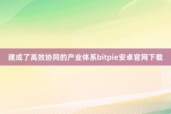 建成了高效协同的产业体系bitpie安卓官网下载