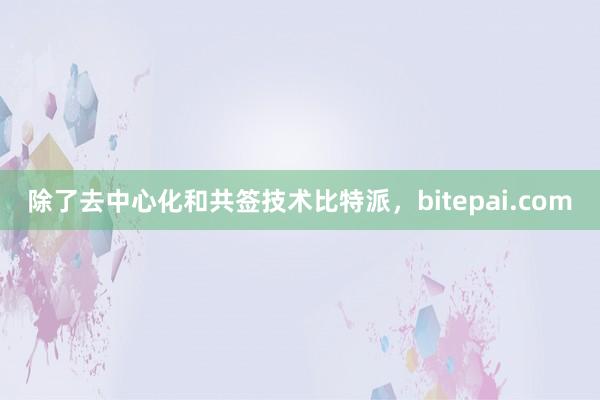 除了去中心化和共签技术比特派，bitepai.com