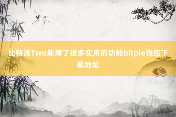 比特派Two新增了很多实用的功能bitpie钱包下载地址