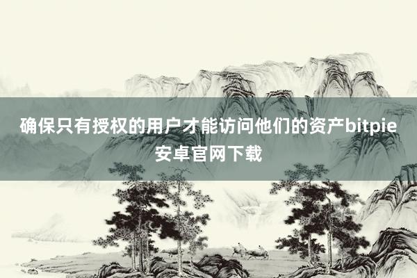 确保只有授权的用户才能访问他们的资产bitpie安卓官网下载