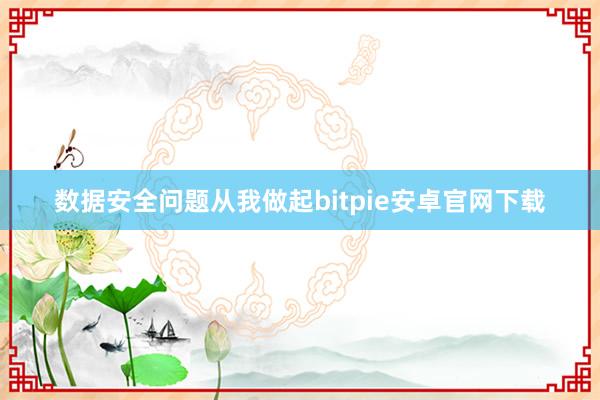 数据安全问题从我做起bitpie安卓官网下载