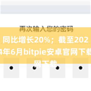 同比增长20%；截至2024年6月bitpie安卓官网下载