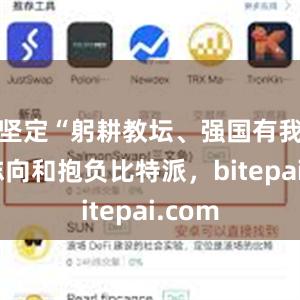 坚定“躬耕教坛、强国有我”的志向和抱负比特派，bitepai.com