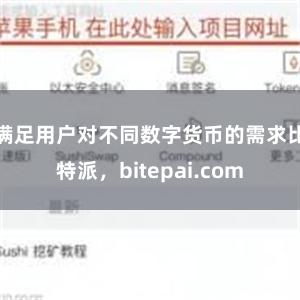 满足用户对不同数字货币的需求比特派，bitepai.com